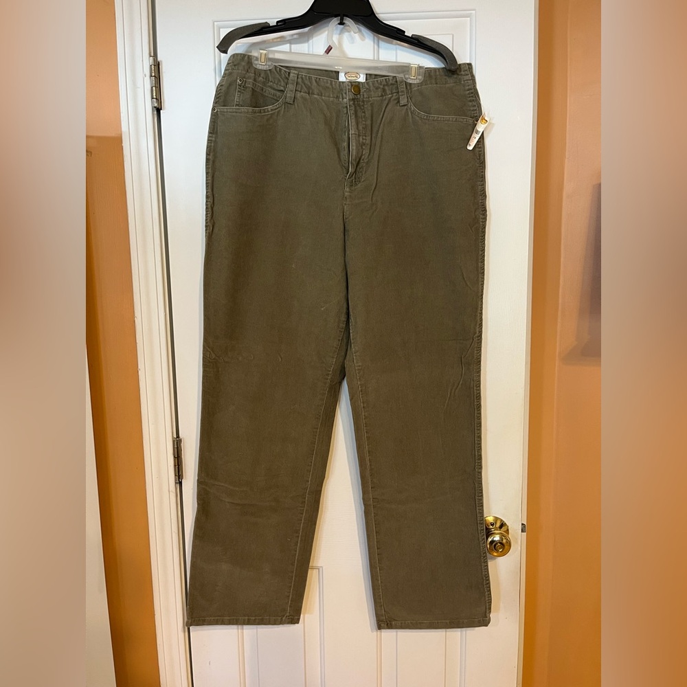 Talbots Olive Straight-Leg Women's Corduroys
